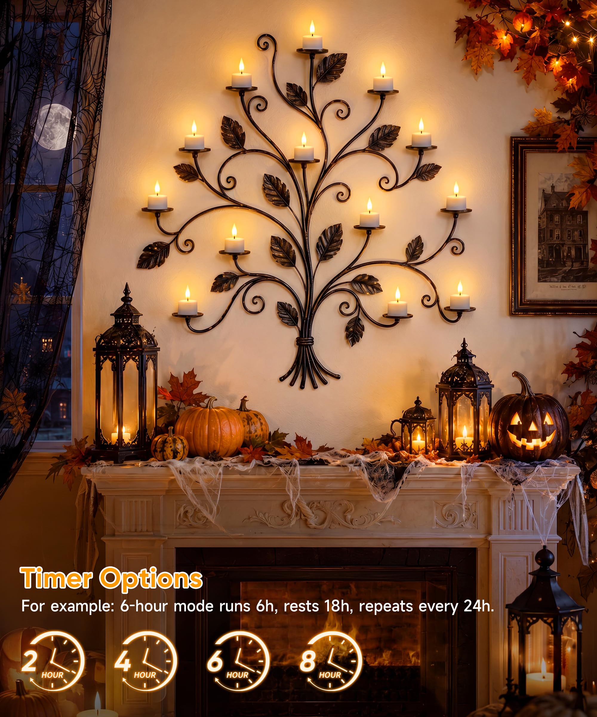 Velas de Té LED Recargables más de 50~110 Horas 12 Pz | Velas Decorativas Efecto Llama con Base de Carga, Decoracion Cumpleaños - Velas Sin Llama para Fiesta Hogar Salone Halloween