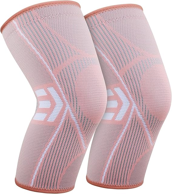 KGONE 2 Pack Knee Support Brace for Women, Compression Knee Sleeve for Arthritis, Joint Pain, Pain Relief, Meniscus Tear, Injury Recovery, Fitness, Running, Work Out, Gym, Hiking, Sports