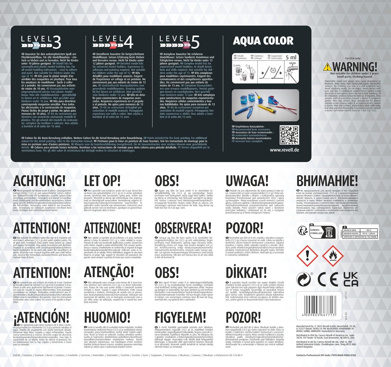 Revell Model Set 67713 Trabant 601S "Builder's Choice 1:24 Scale Unbuilt/Unpainted Plastic Model Kit with Contacta Professional Glue, Paintbrush & Selected Aqua Color Paints
