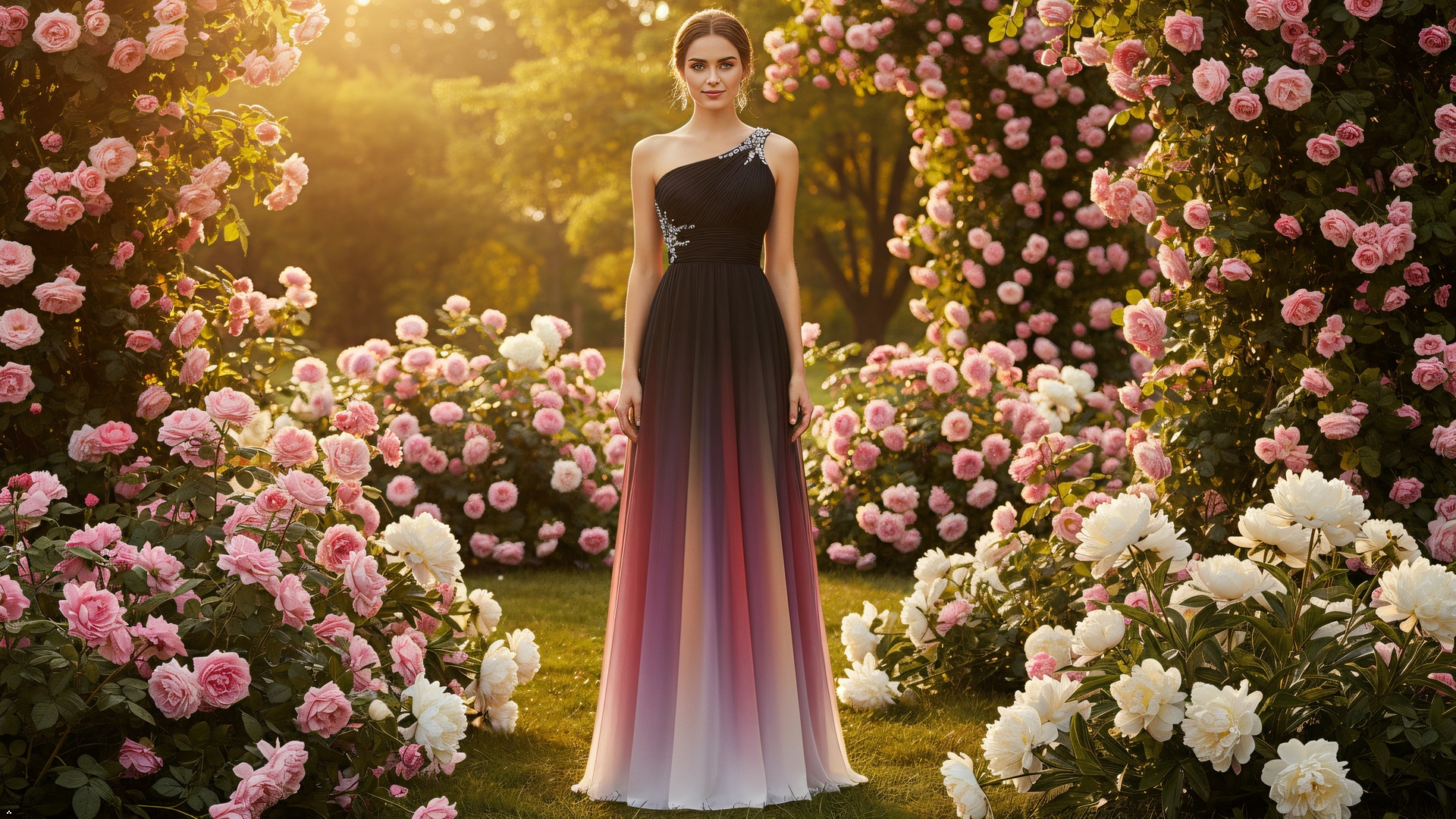 Amazon.com: Lemai Bateau Beaded Gradient Chiffon Black Blue Long Formal  Prom Evening Dresses US 2 : Clothing, Shoes & Jewelry