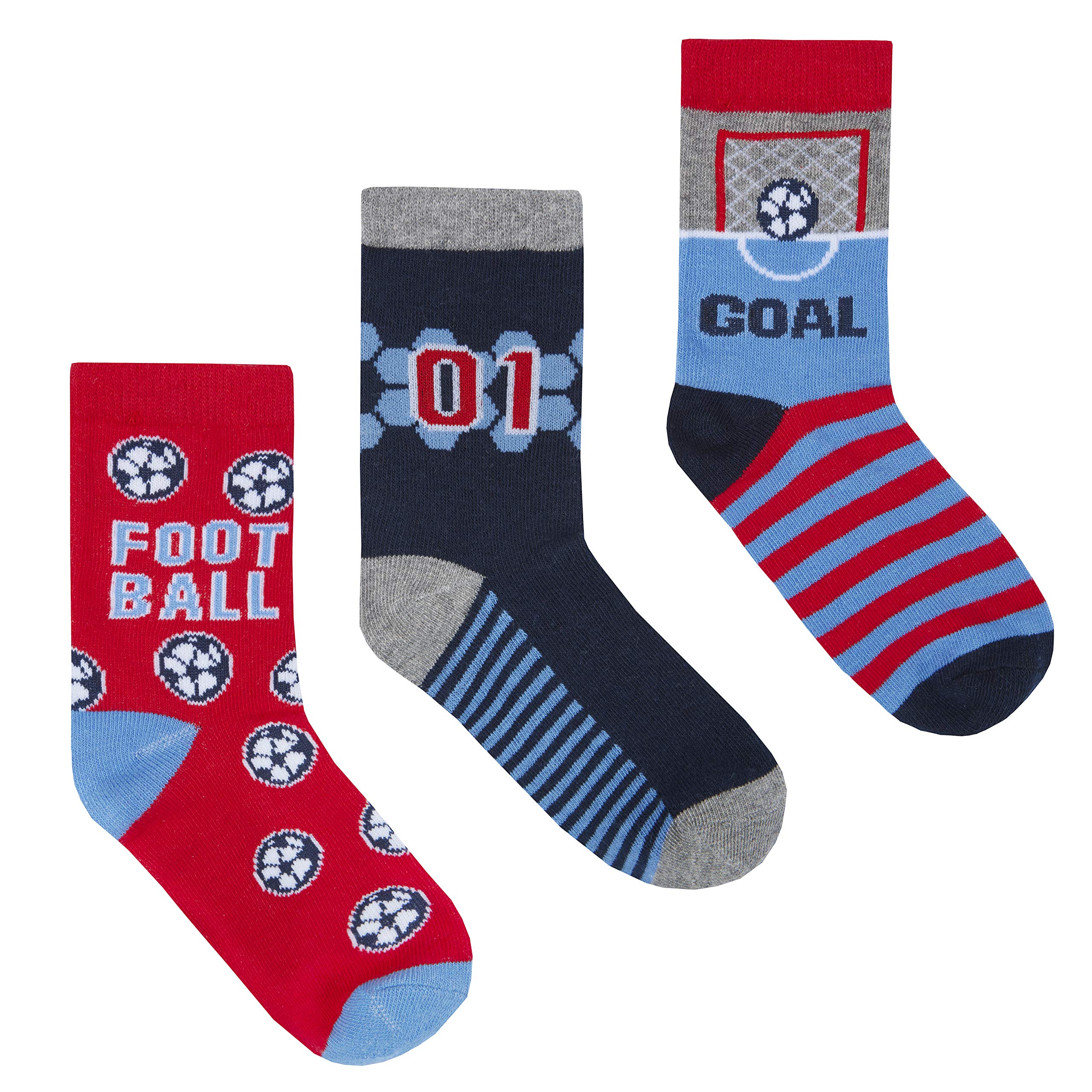 Boys 3 Pack of Novelty Hobby Design Socks (Football, UK 6-8.5)