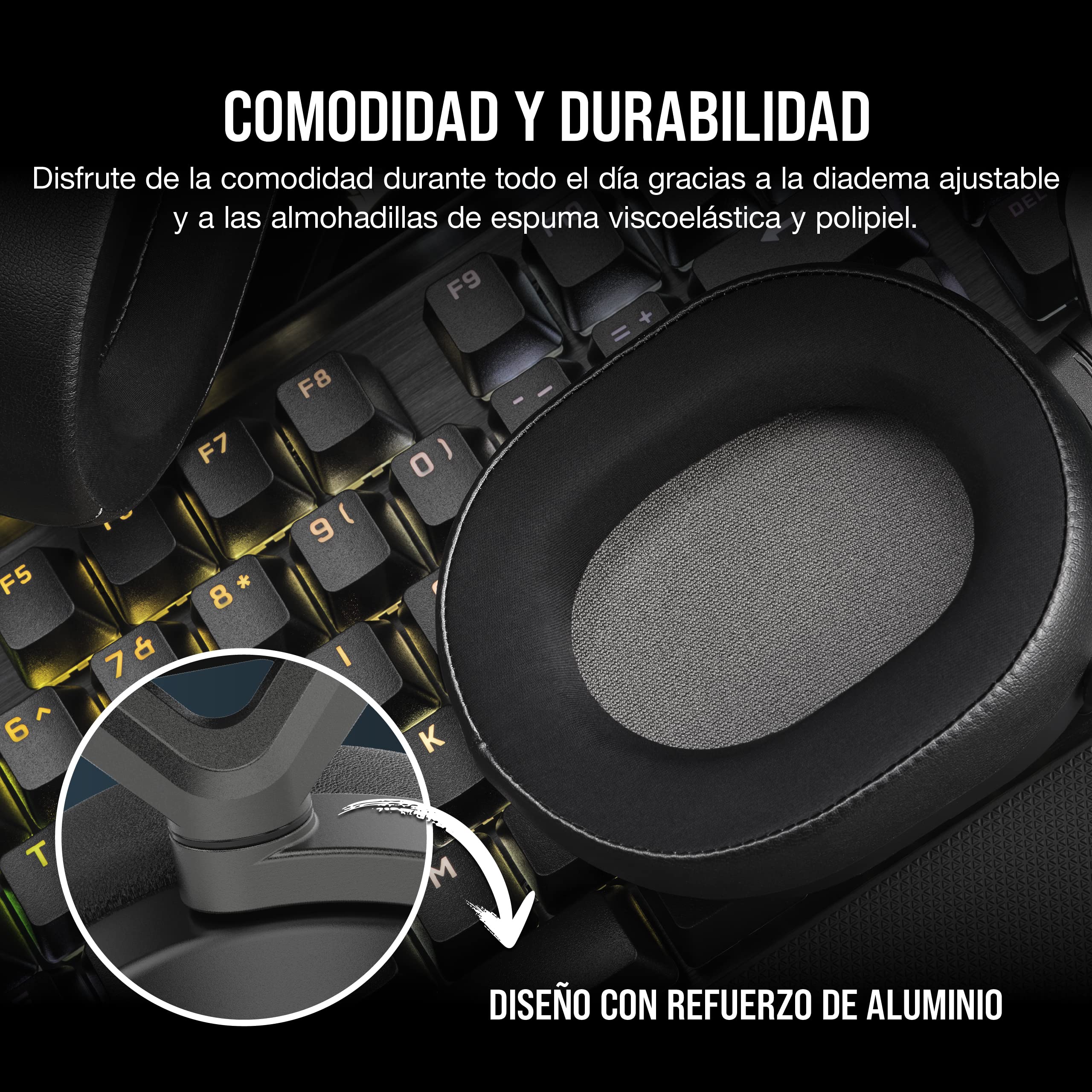 Corsair HS65 Wireless Auriculares para Juegos Multiplataforma con Bluetooth - Dolby 7.1 Sonido Envolvente - Micrófono Omnidireccional - iCUE - PC, Mac, PS5, PS4, Nintendo Switch, Móvil - Carbono