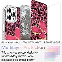 Vista 268 de I-MGAE-IN-AR - Funda diseñada para iPhone 12 y 12 Pro, diseño de mariposa plateada brillante, funda protectora de poliuretano termoplástico, suave