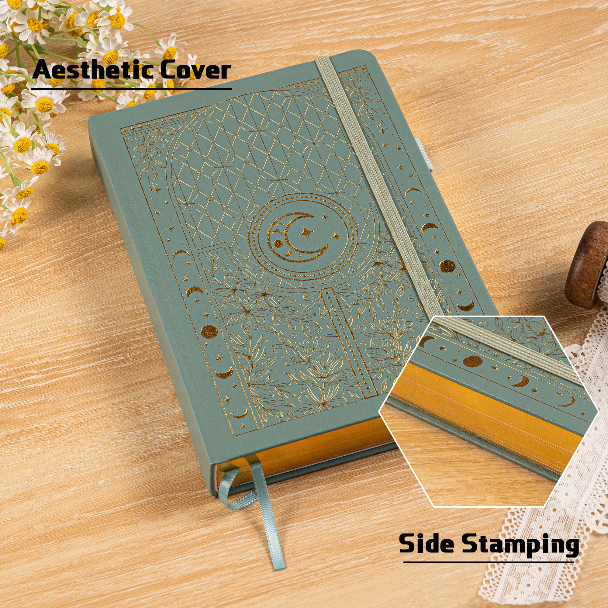 TIEFOSSI Carnet de notes Bullet Dotted Journal, papier épais numéroté 160 g/m², couverture rigide A5 à grille pointillée pour femmes et hommes, écriture de travail, bullet journaling, dessin