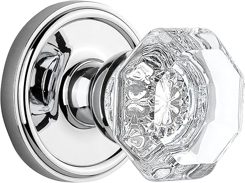Grandeur 822467, Passage-2.375", roseta Georgetown cromada brillante con perilla de cristal Chambord