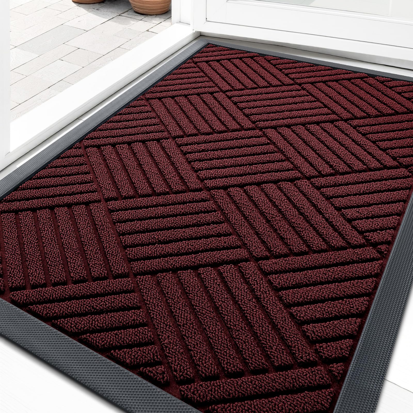 OLANLY Front Door Mat Outside Entrance 33x21, Waterproof Heavy-Duty Doormat
