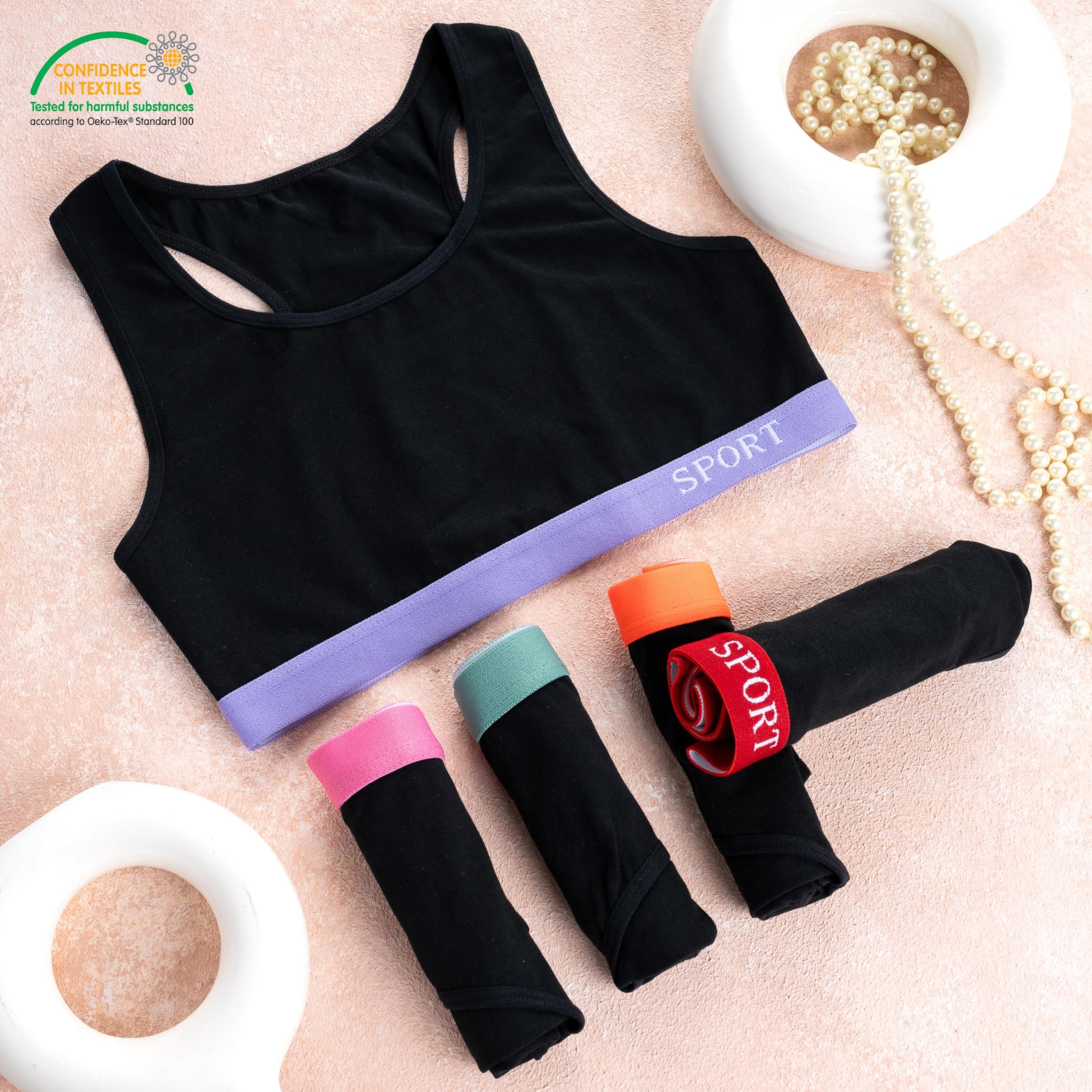 LOREZA Sujetador Bustier para Niñas Ropa Interior Camiseta de Tirantes Algodón 8 a 15 años