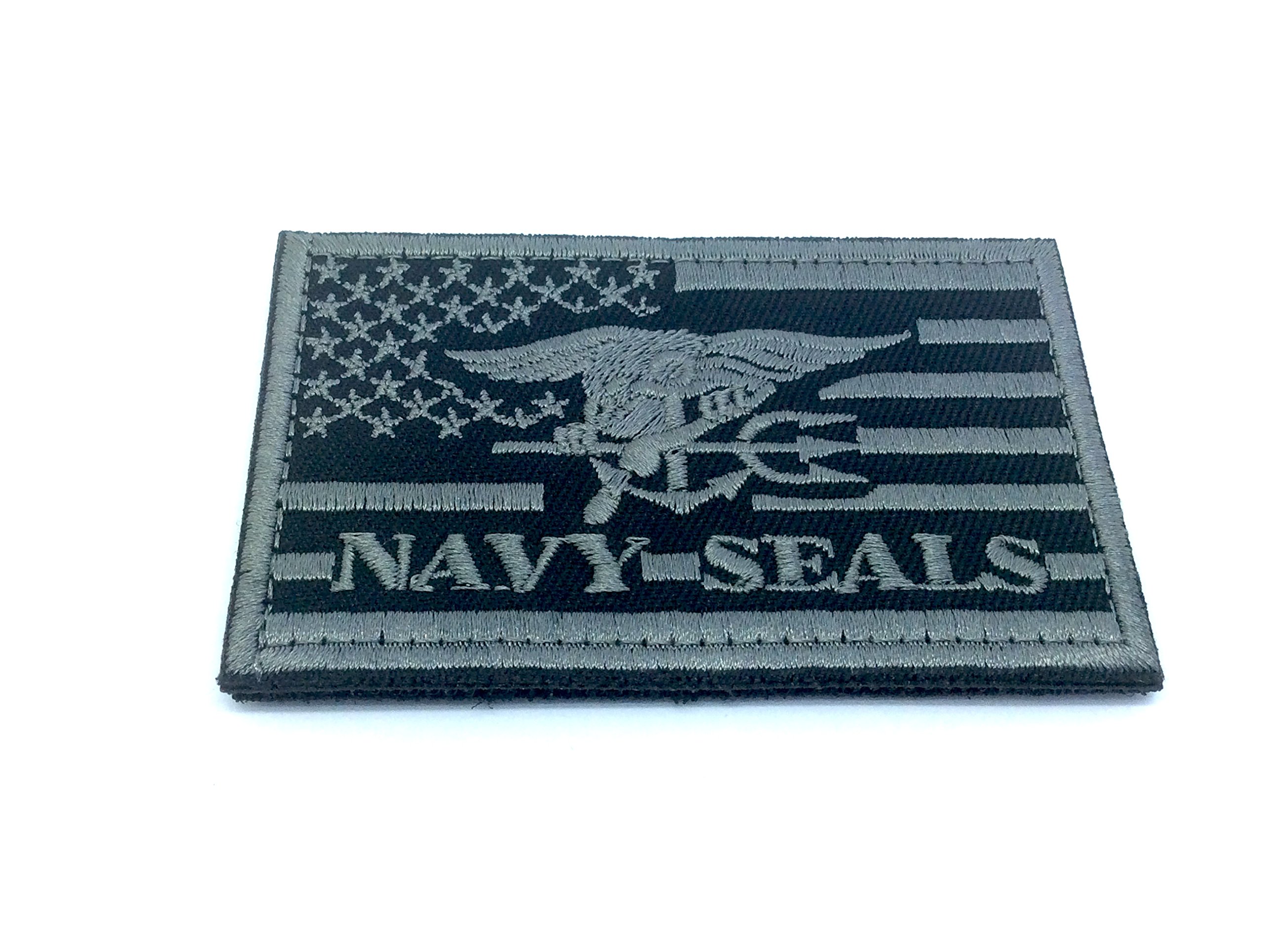 US Navy Seal Special Ops Eagle Embroidered Airsoft Paintball Patch (Black)