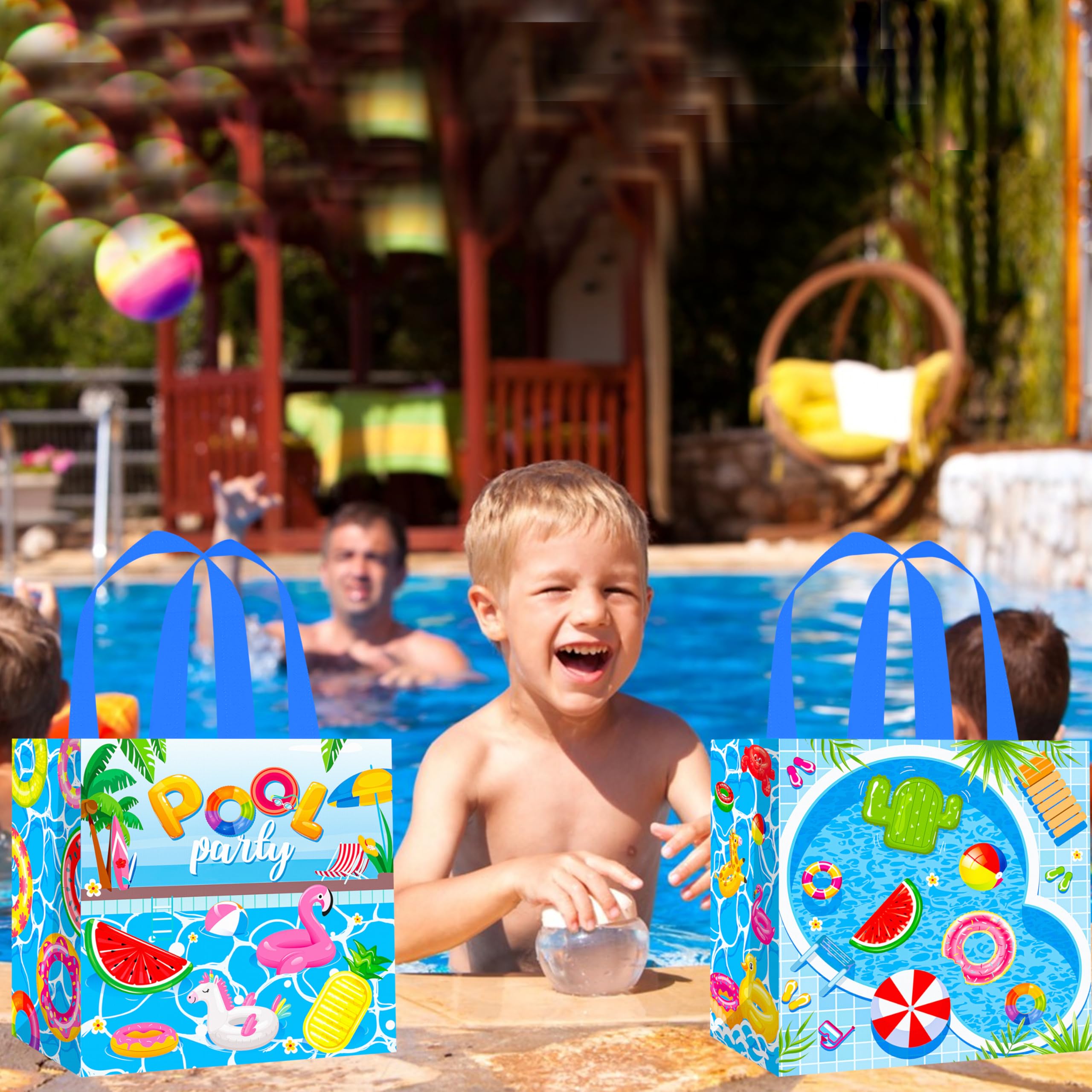 Cajas de regalo para fiestas en la piscina de verano (doradas)