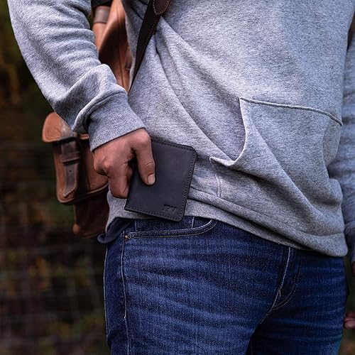 Vista 26 de PEGAI Personalized 100% Leather Bifold Wallet for Men with Credit Card Holder Minimalist Wallet for Men, Handmade Slim Wallet, Great as a Fathers