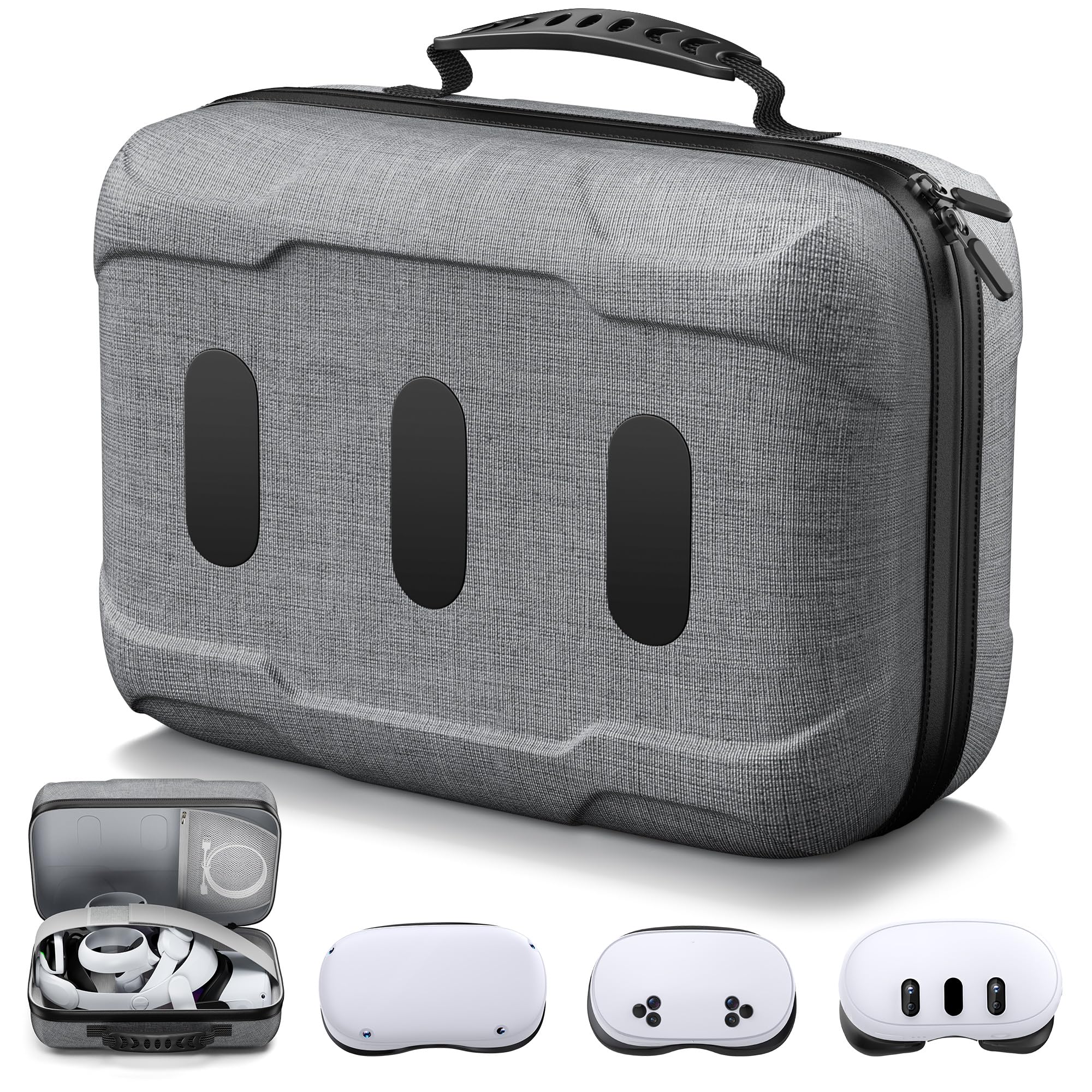 Kawaye Large Hard Carrying Case Compatible with Meta Qeust 3S Quest3 Quest 2 All in One Portable Travel