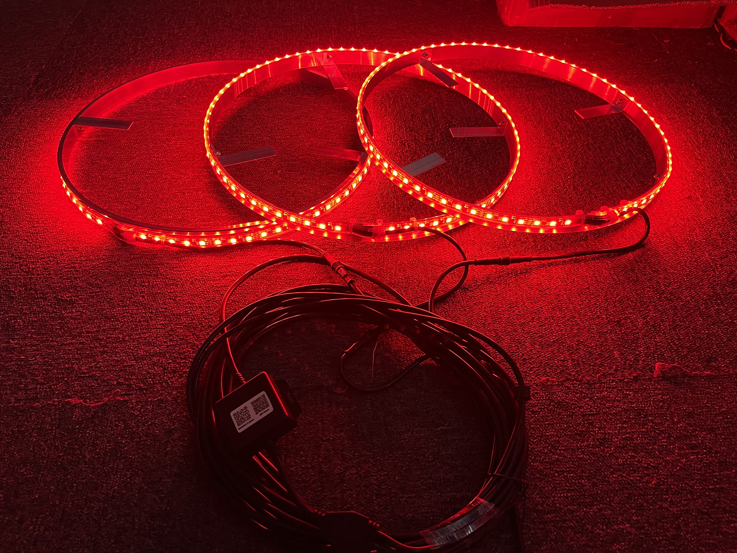 Sando Tech 15.5'' RGB IP68 Wheel Light kit Braking Functionand Strobe LED Wheel Ring Lights Tire Lights Multiple Colors Bluetooth App Control - Compatible with Polaris Slingshot