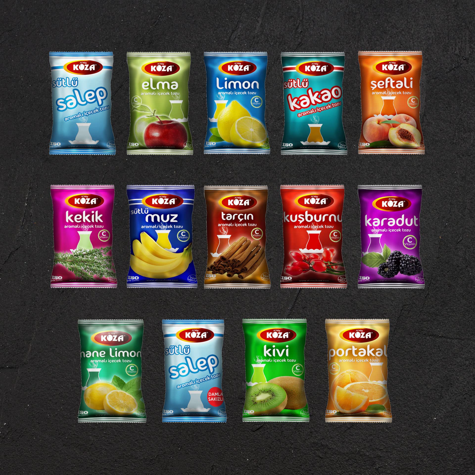KOZA Kiwi Instant Drink Powder 300gr | Turecka herbata gorąca lub zimna | Lodowa herbata owocowo-okruchowa | Caye