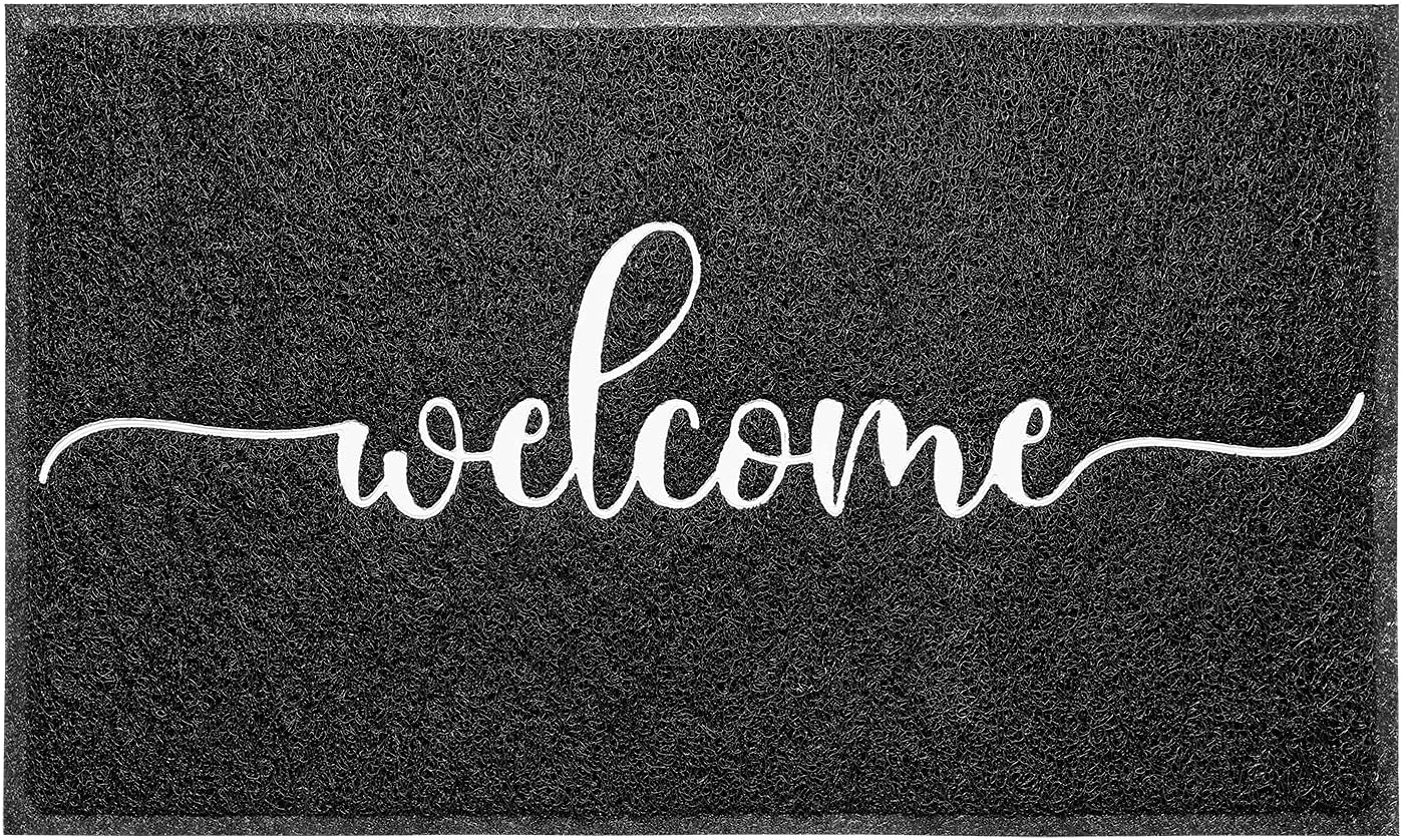 Downshifting Door Mat (30"x17",Black), Durable Welcome Mat Low Profile Floor Mat Non Slip Rugs, Indoor Outdoor Door Rug Easy to Clean Entry Rugs for Entryway Patio, High Traffic Areas