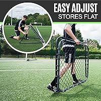 Vista 6 de QuickPlay Red de rebote de fútbol Pro (2 tamaños) - Red de rebote de fútbol, resistente, ángulo ajustable, con marco de acero galvanizado y pies