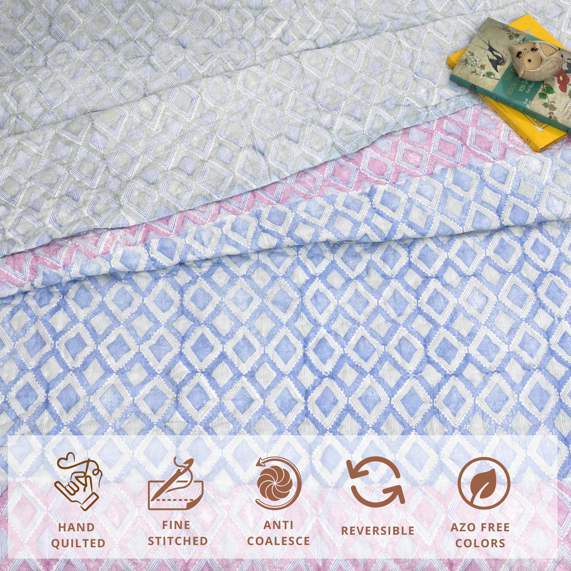 Jaipuri Quilt - Handcrafted Indian Comfort -6