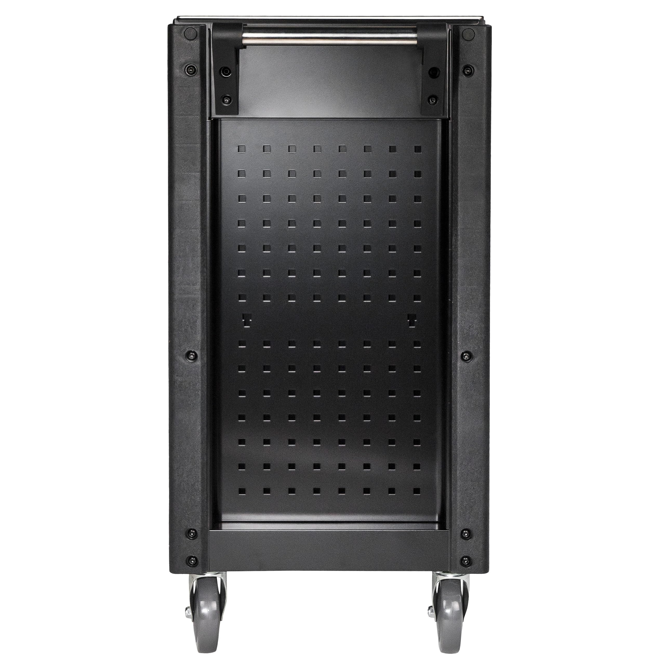 Stix Carro de herramientas UltimatePro D12 – 12 cajones, encimera de acero inoxidable, armario de herramientas con cerradura, ruedas giratorias y paredes perforadas para taller e industria