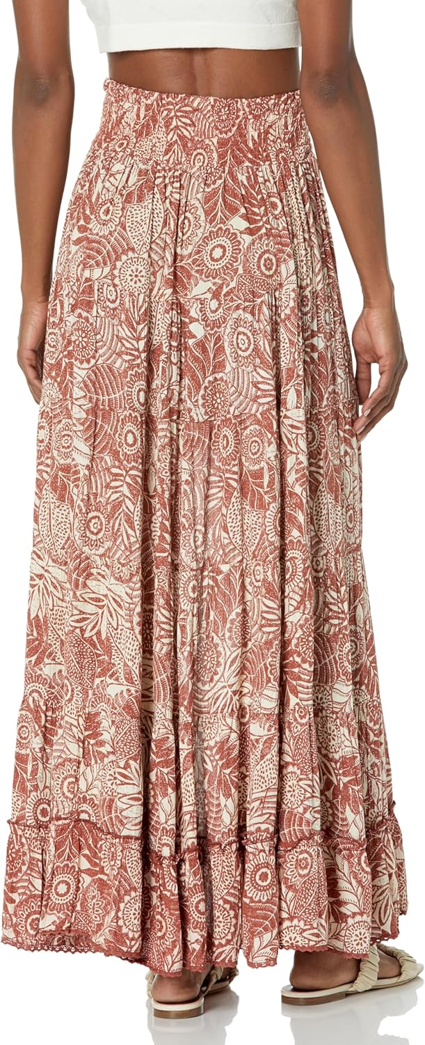 Angie Womens Angie Women's Printed Tiered Hi Low Skirt - Image 2