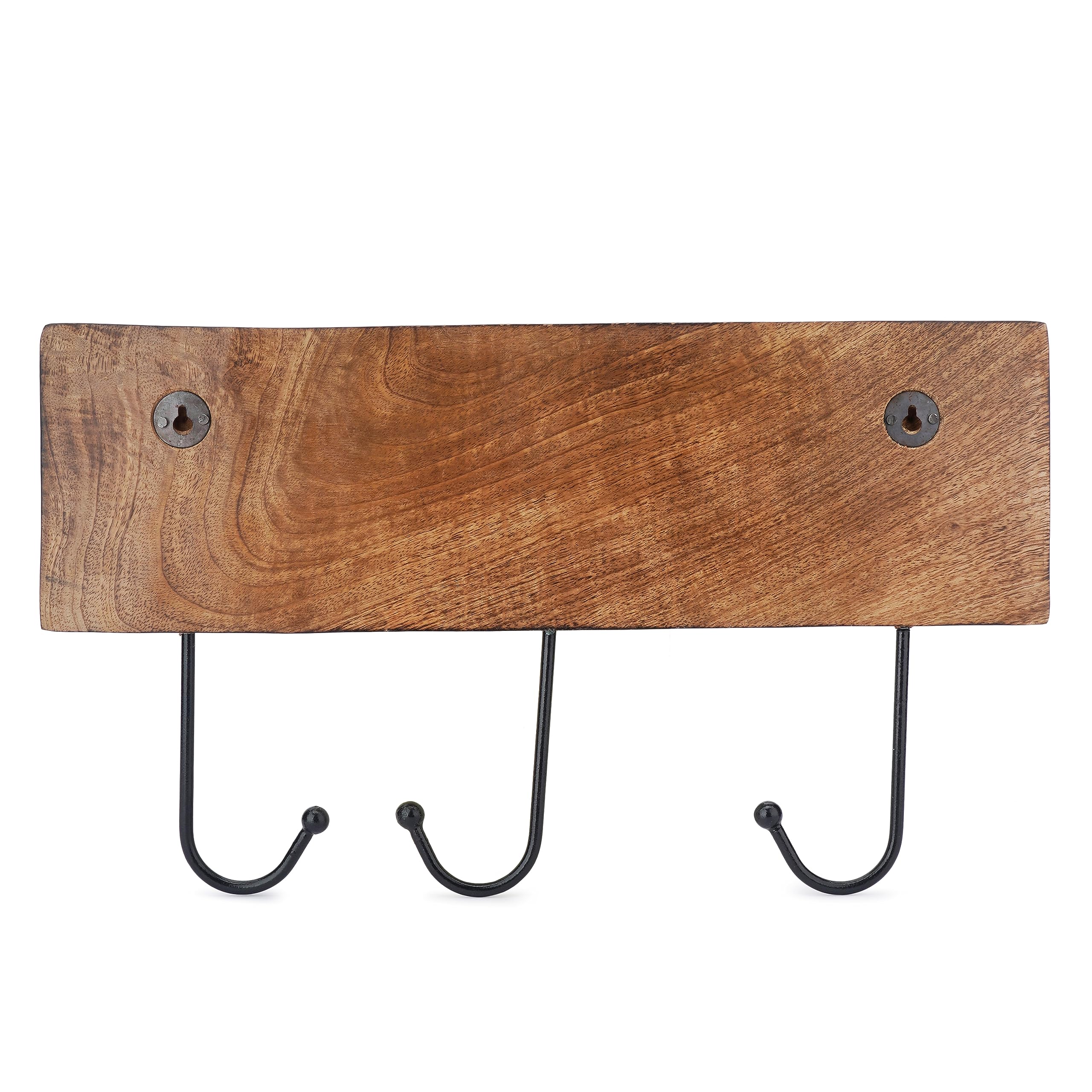 Ajuny Perchero de Pared de Madera con 3 Ganchos – Diseño de Elefante para Colgar Abrigos, Toallas, Batas y Ropa – Colgador Decorativo para Entrada, Hogar y Regalos – 38x15 cm.