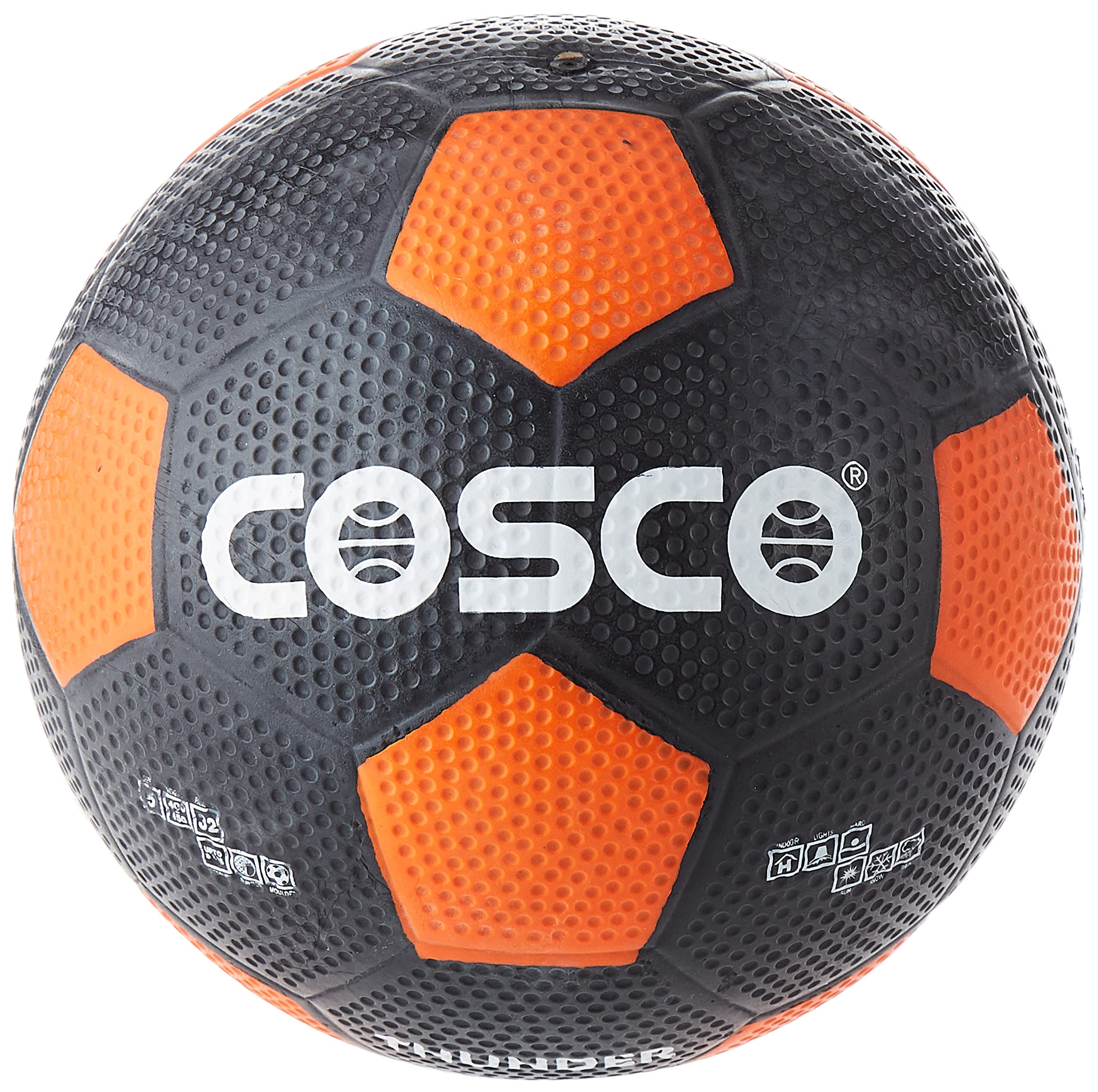 Cosco Rubber 14051 Thunder Rubber Football, Size 5, (Multicolour, Soccer)