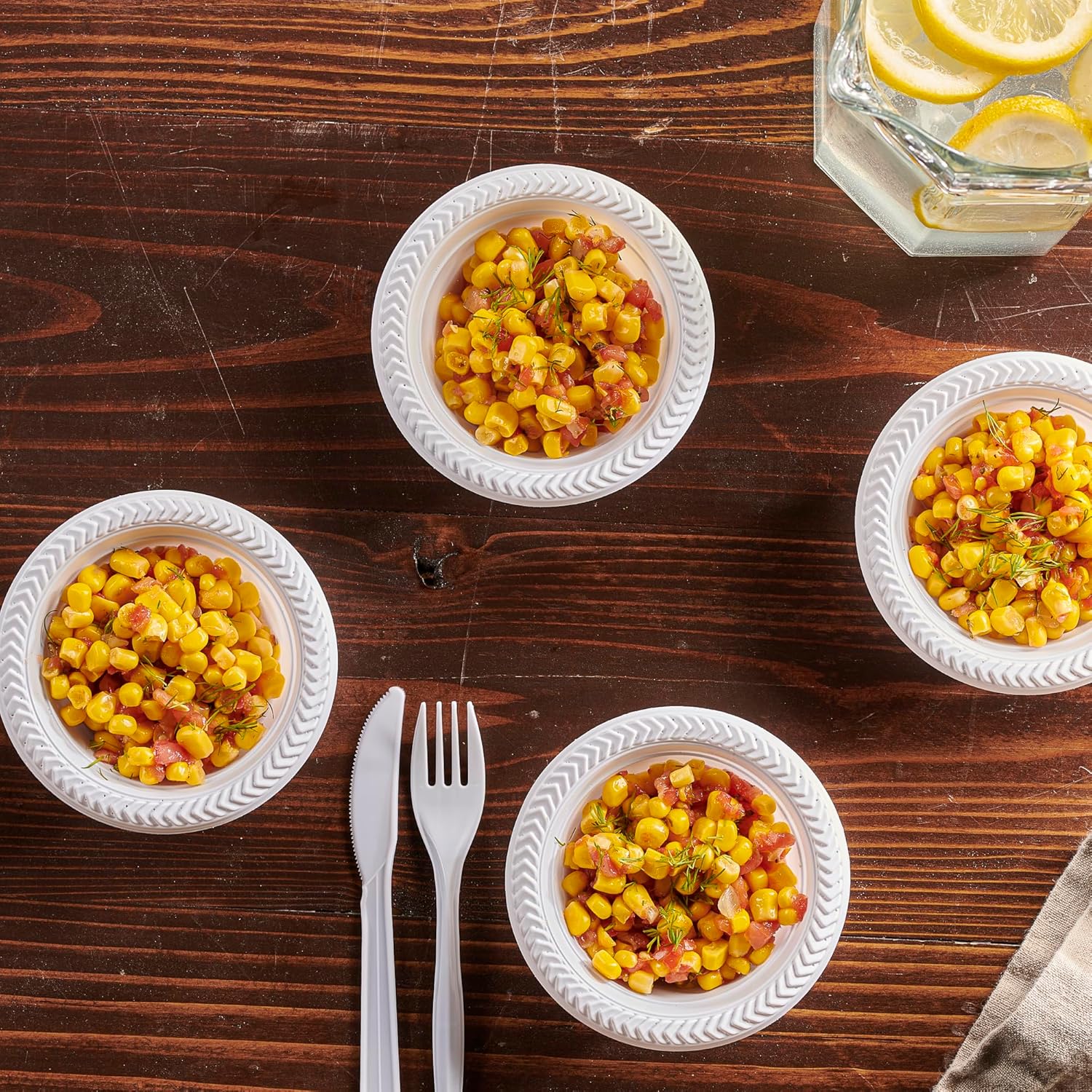 PLASTICPRO 100 PCS White Plastic Bowls 5 oz Premium Quality Light Weight Dishes Disposable Small Plastic Bowls for Dessert Appetizers Soups for Parties Weddings - Image 3