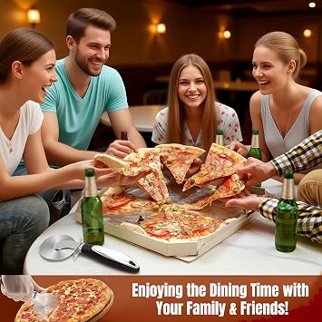 Premium Pizza Cutter Wheel - Durable Stainless Steel Blade with Ergonomic Non-Slip Handle - For Easy Slicing of Pizza, Pie, Quiche, Pastry & Dough - Dishwasher Safe Pizza Slicer