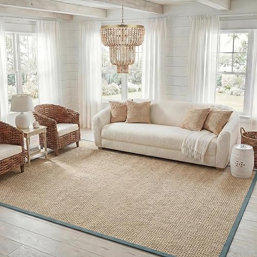 Vista 95 de Safavieh NF114A Natural Fiber Collection - Alfombra de fibras naturales de patrón trenzado, varios colores (5 x 8 pies), Sintético, beige