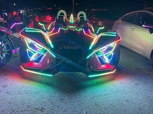 Miniatura 8 de 8 tiras de luz de persecución de color de ensueño de 2 pies 23.6 in 24 pulgadas, luces LED estroboscópicas de respiración para Polaris Slingshot