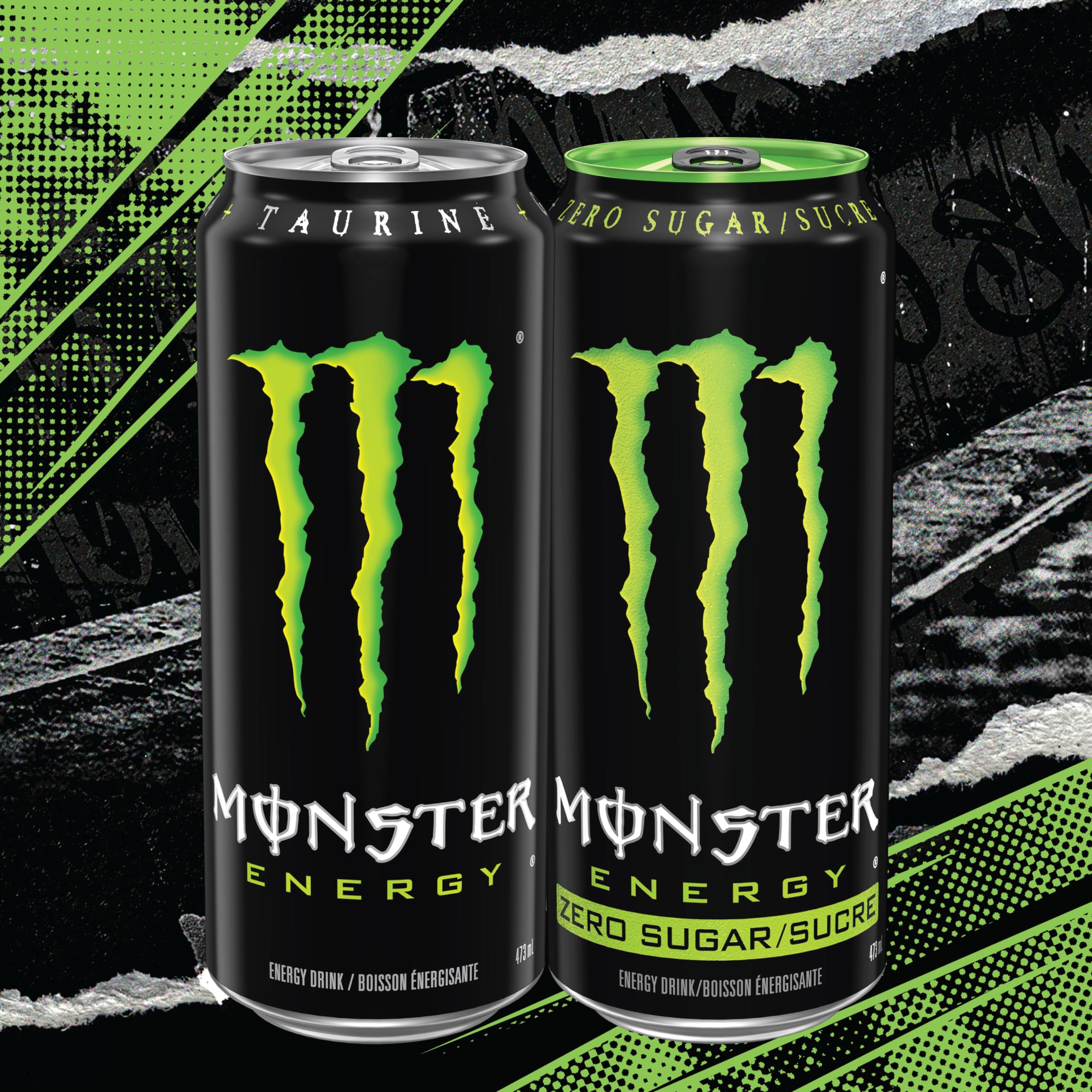 MONSTER ENERGY, Zero Sugar, 473 mL Cans (4 Pack) – Zero Sugar
