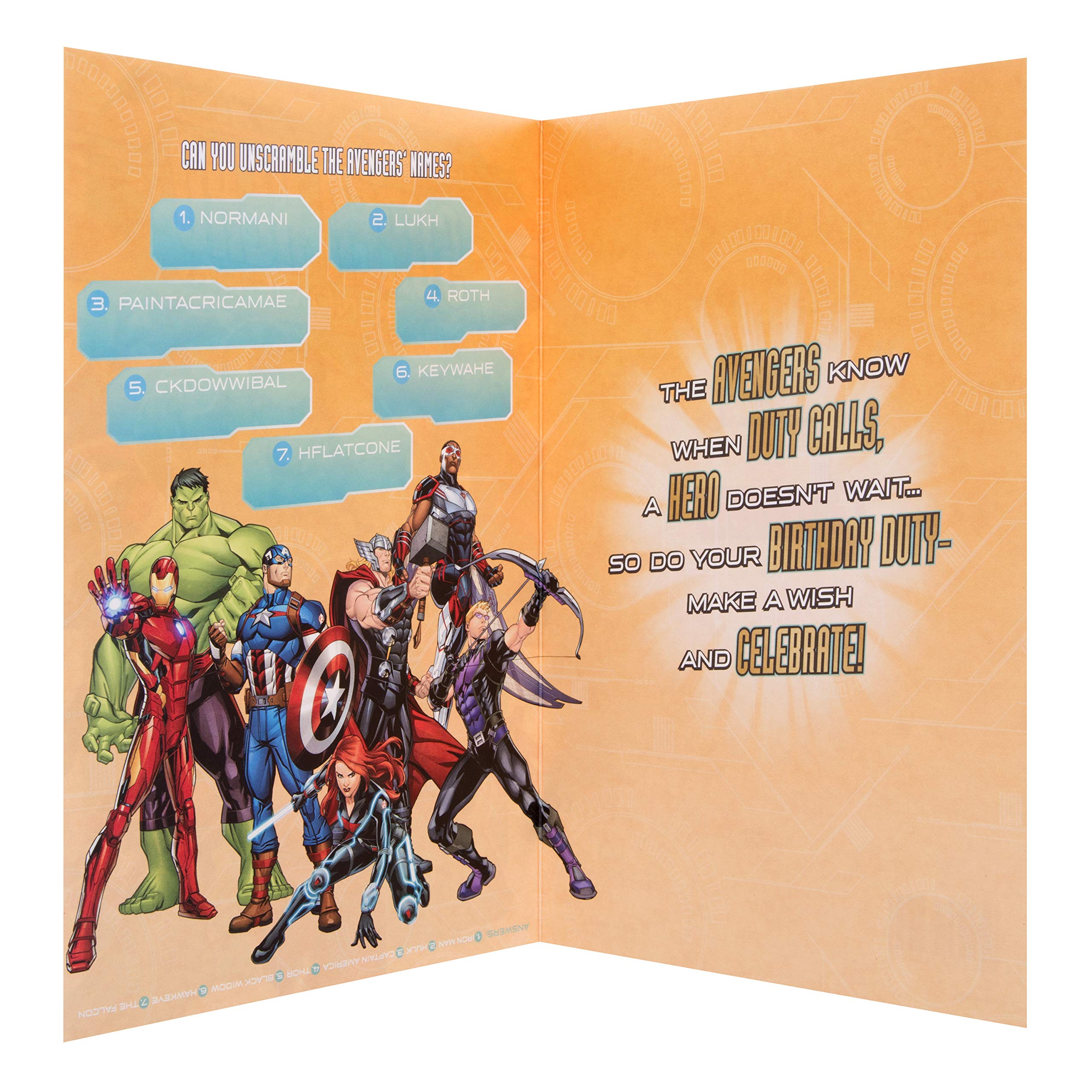 Biglietto Auguri Compleanno Hallmark Marvel Avengers Pop Out - Per Fratello, Con Fustellatura E Lamina D'Oro, 22,8x15,9cm