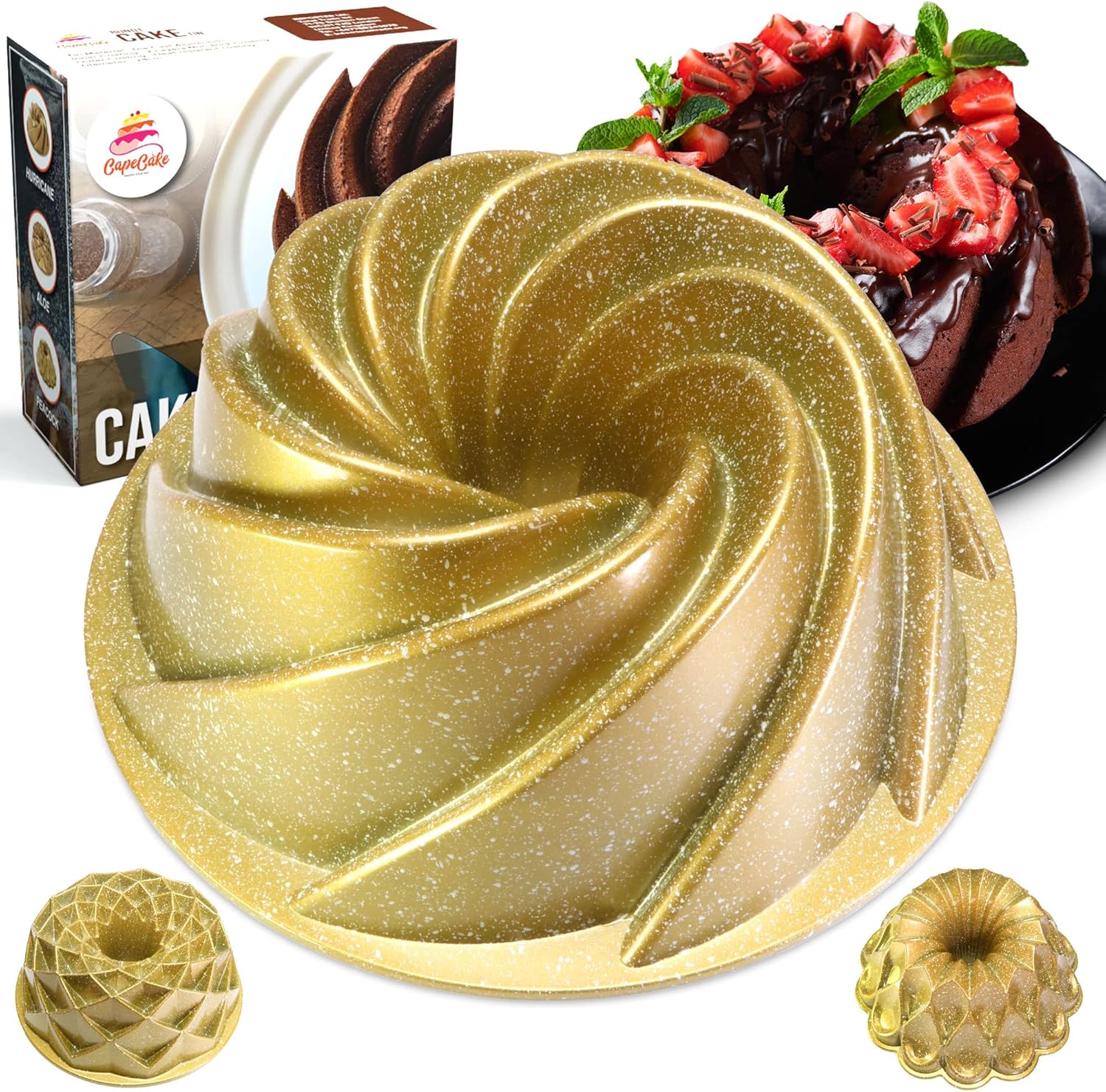 CapeCake Ring Cake Tin, 24cm Diameter Cast Aluminum Baking Tin, Premium