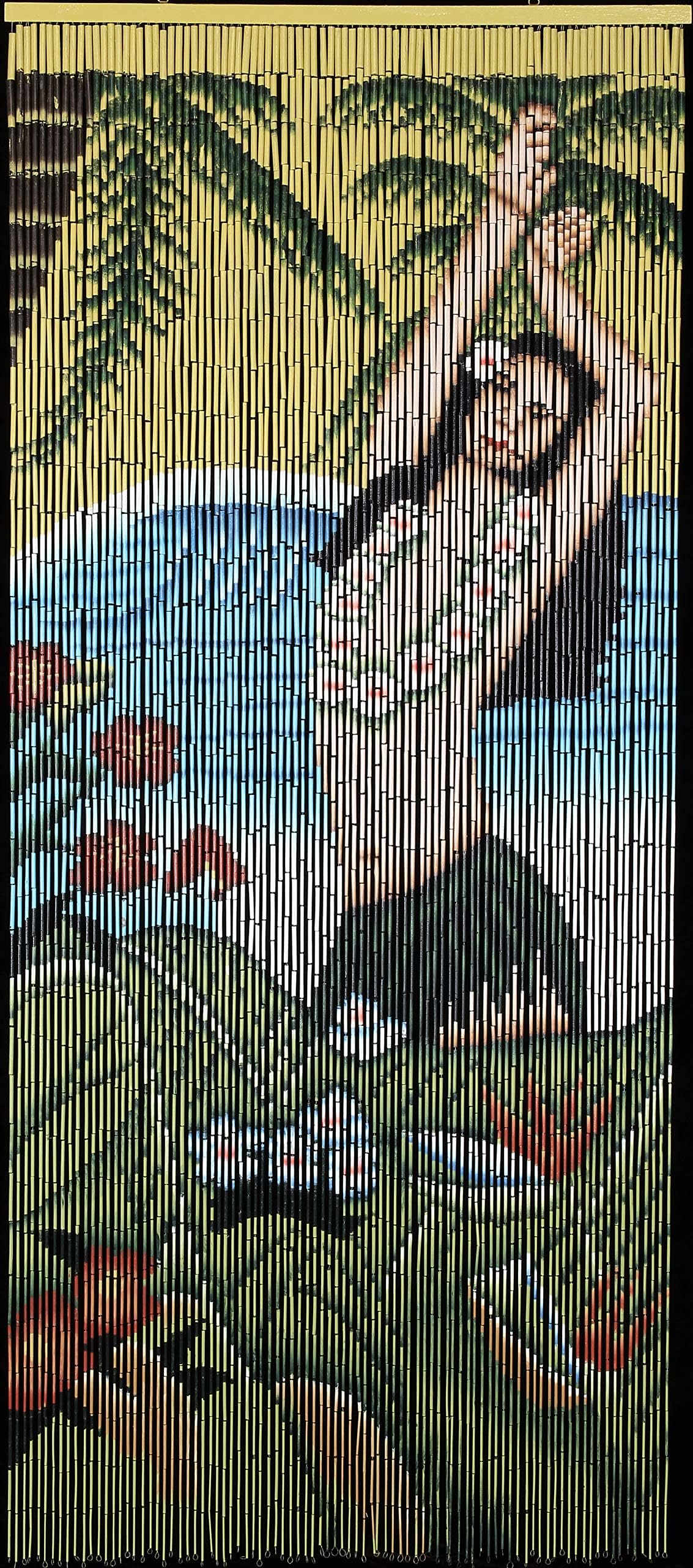 Bamboo Beaded Curtain Hawaiian Beauty Tropical Hula Dancer Girl Decor Door Way Doorway Curtain Room Divider 90 Strands NT/BB-10