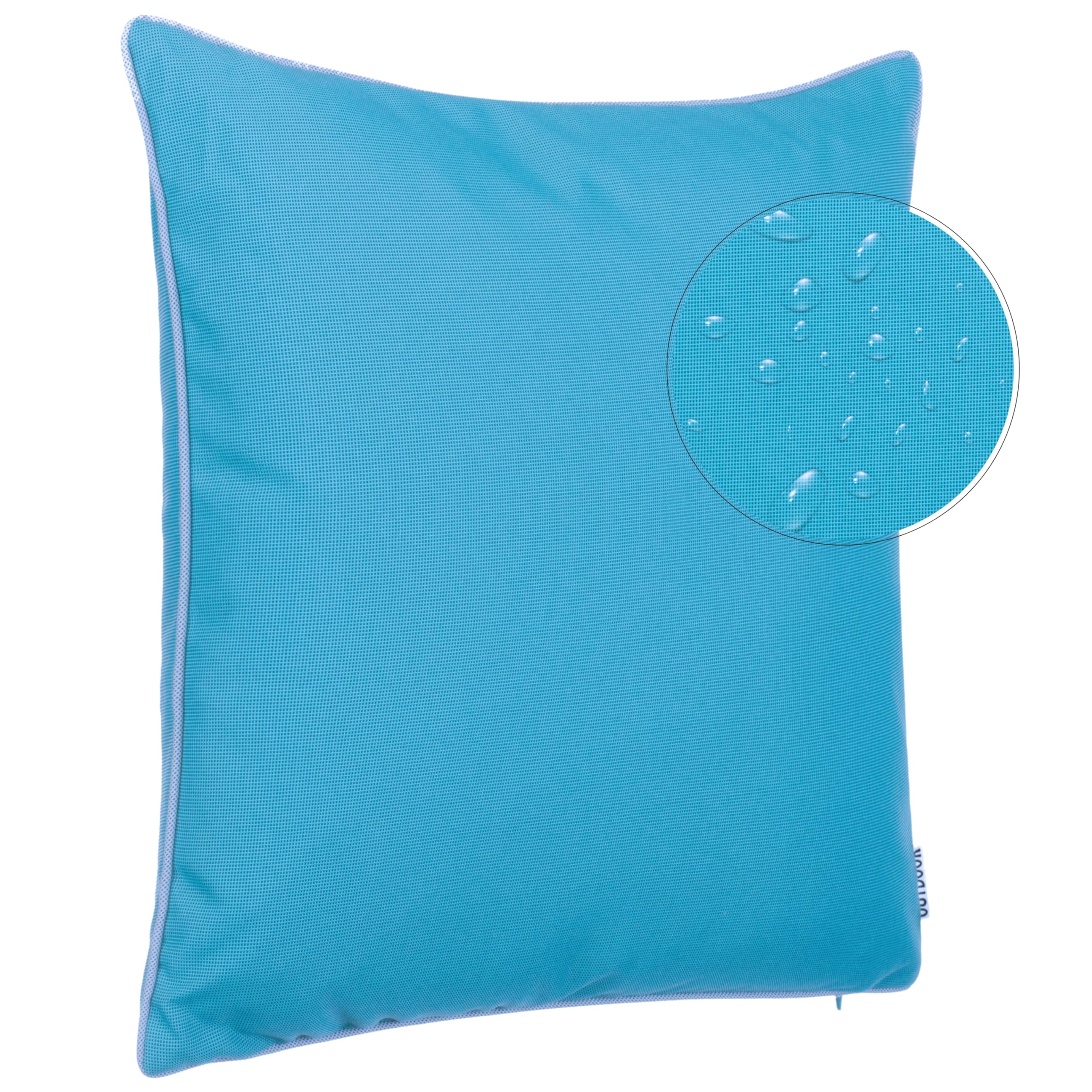 Brandsseller Set de 2 Cojines de Exterior 45x45 cm – Cojines Decorativos Impermeables con Ribete – Resistentes a la Intemperie para Jardín, Sofá, Balcón y Terraza – Azul Agua
