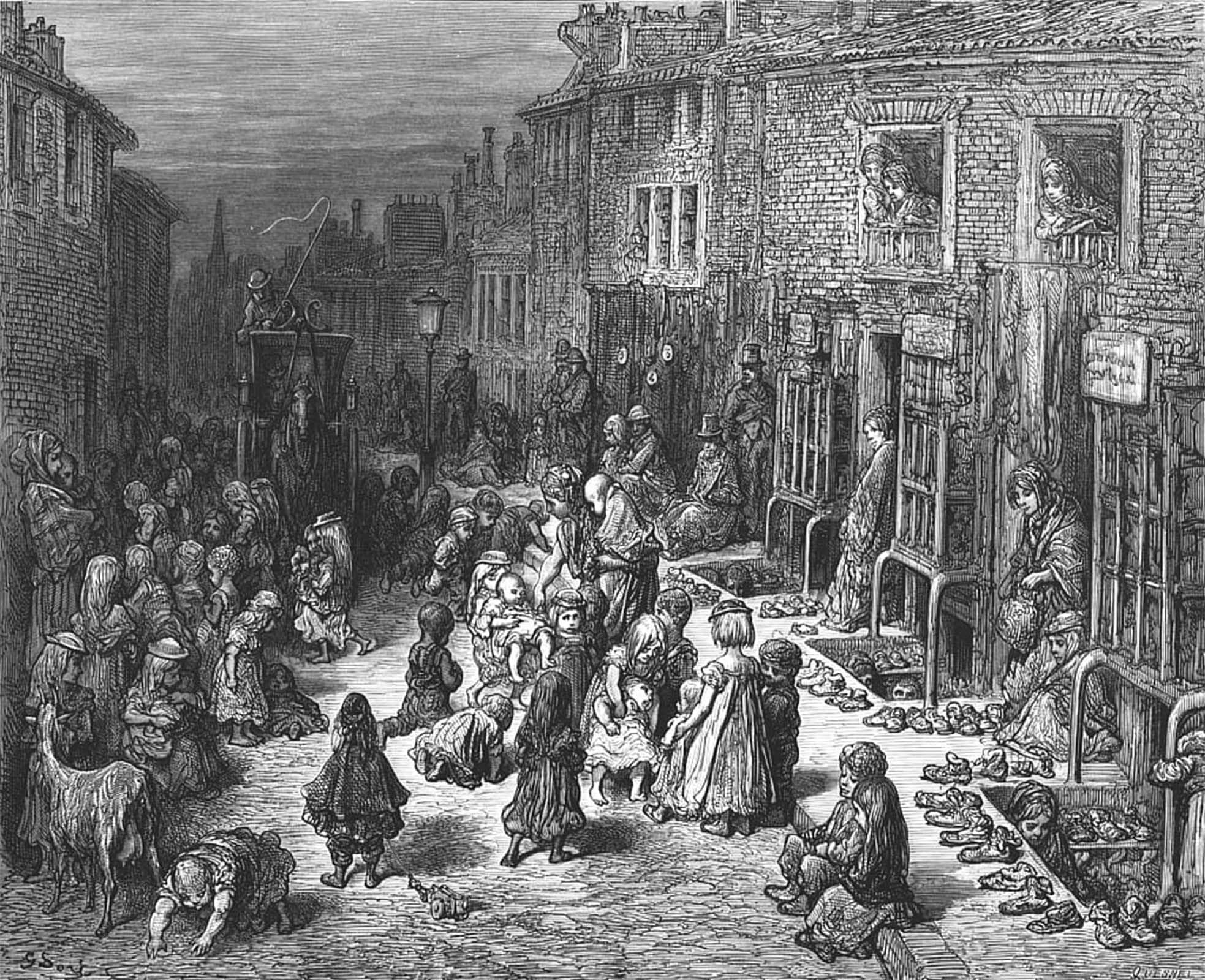 POSTERIIk Famous Print Pop Art Wall Art Graffiti Dudley Street Seven Dials by Gustave Dore Art Prints for Home Decor 60x90cm
