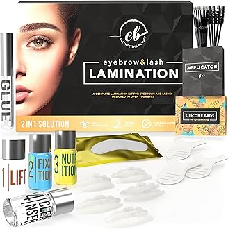 Elevate the Beauty Eyebrow And Lash Lamination Kit | DIY Perm For Lashes and Brows | Professional Lift For Trendy Fuller Brow Look And Curled Lashes | Eyebrow Brush And Eyelash Micro Brushes Added