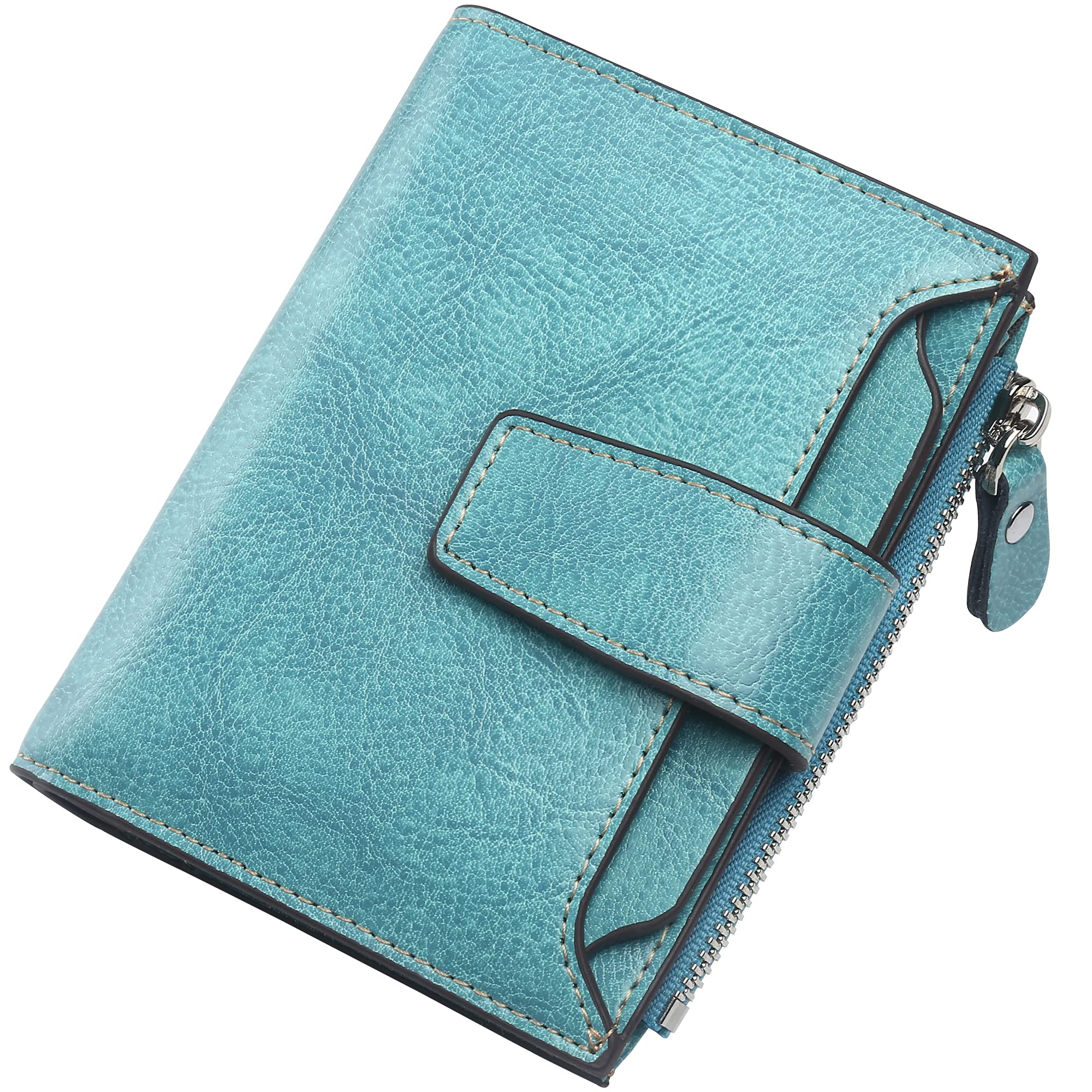 Lavemi Small Compact Women Wallet RFID Blocking Genuine Leather Bifold Purse with ID Windows