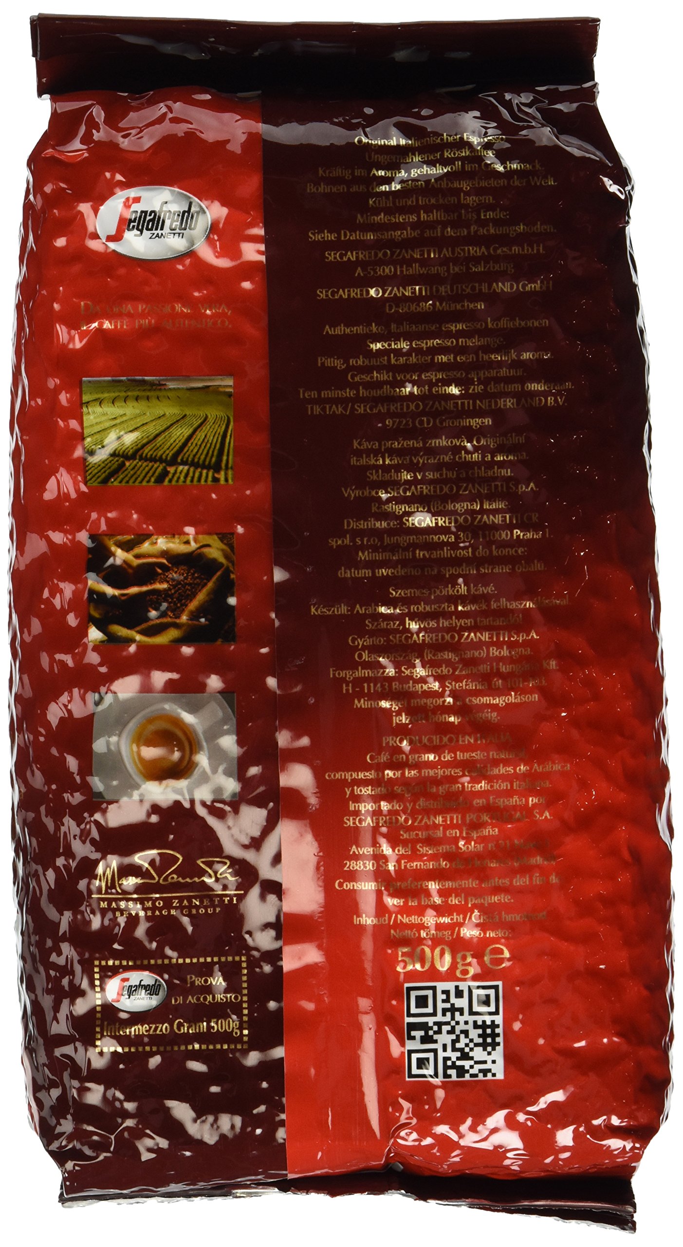 Amazon.com : Segafredo Intermezzo Whole Beans Coffee 2 Bags X 17.6