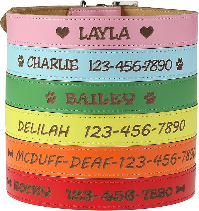 Custom Catch Personalized Dog Collar Engraved Soft