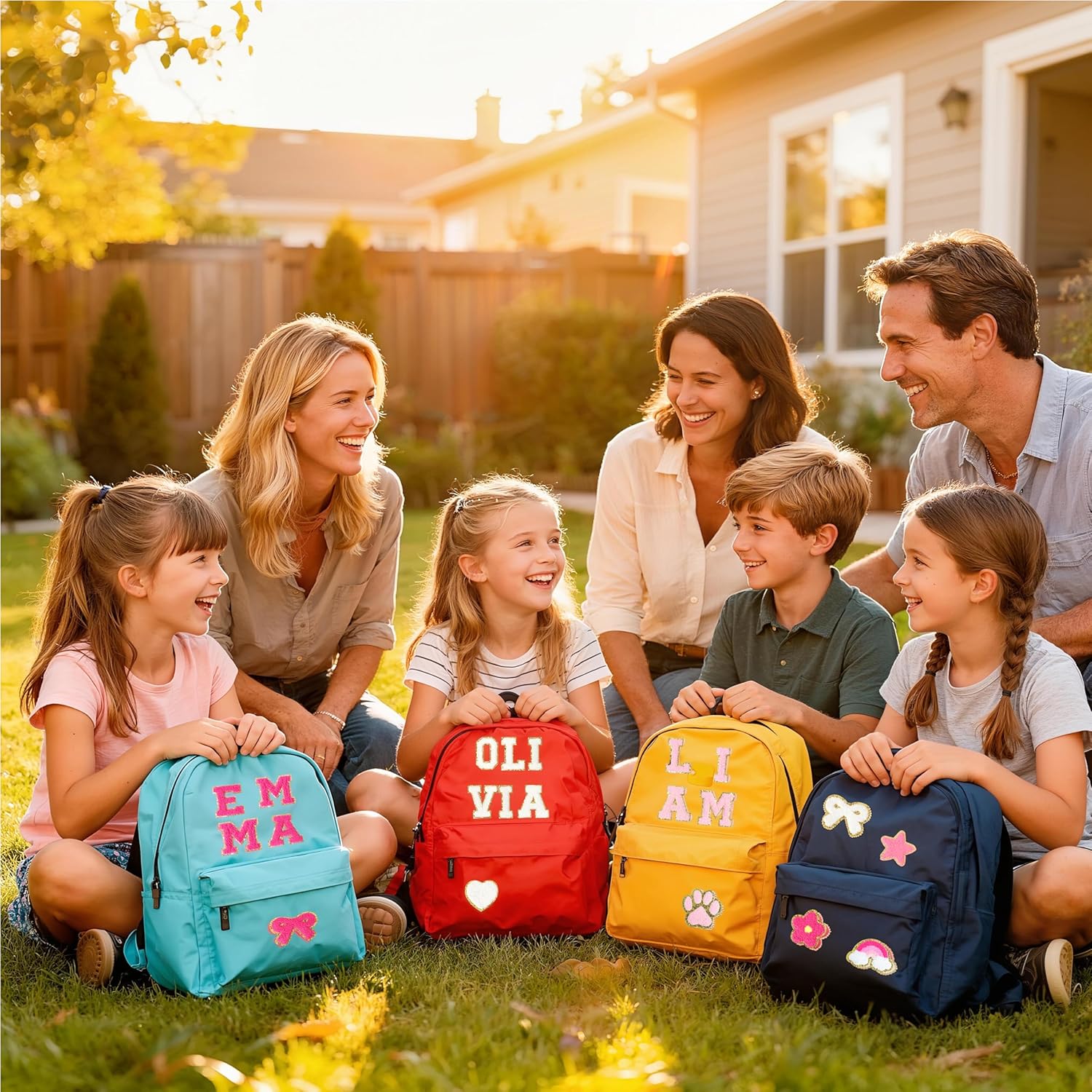 NICEVINYL Self Adhesive Chenille Patches：132PCS Pink Pre-Sort Varsity Letter Patch for DIY Initial Bags Backpacks Hats - Heart Star Bowknot Cute Patch Stickers for Birthday Party Gifts Craft