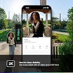 Chamberlain myQ Video Doorbell | 2K Camera, Battery/Wired, Color Night Vision, Live View with 2-Way Talk, Motion Detection & Real-Time Alerts, 150 Deg Wide View, Black