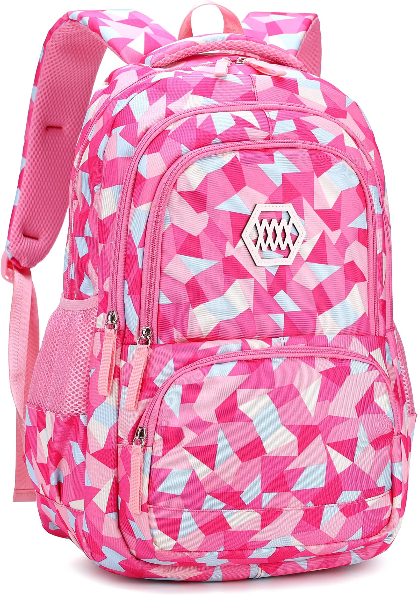 Geometric Print Kids Backpack for Girls Boys School Bag Bookbags
