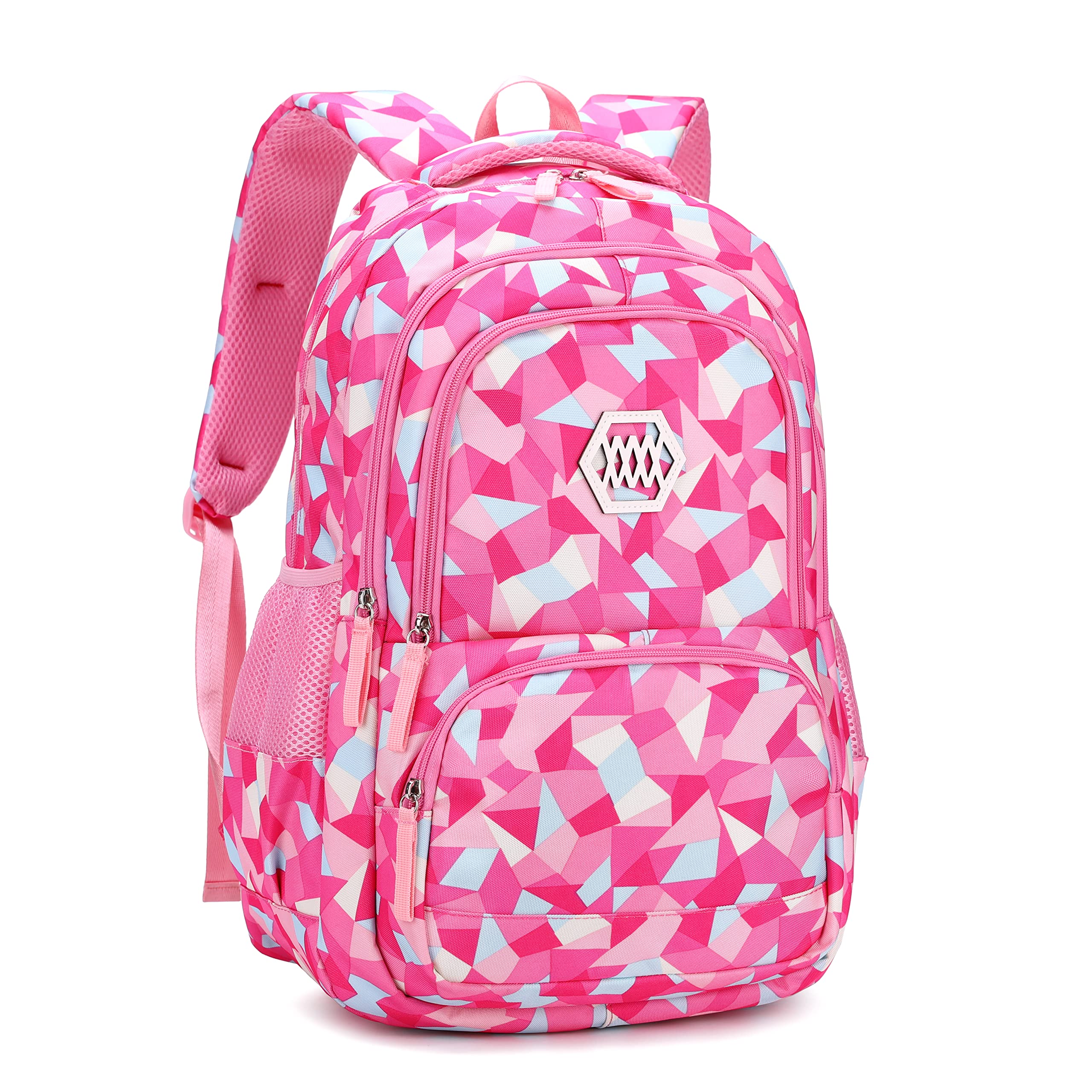BansusuGeometric Print Girls Boys Backpack Primary Secondary School Bags