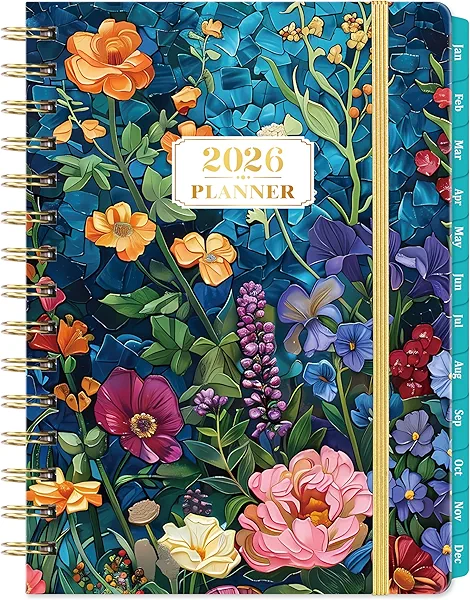 2026 Planner - JAN 2026 - DEC 2026, 2026 Planner Weekly and Monthly with Tabs, 6.5" x 8.5", 2026 Calendar Planner, Weekly and Monthly Planner with Inspiring Quotes, Twin-wire Binding, Premium Paper, Back Pocket & Hardcover