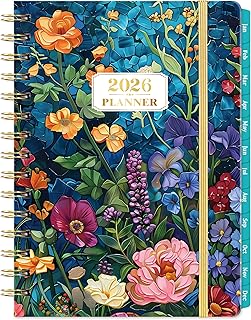 2026 Planner - JAN 2026 - DEC 2026, 2026 Planner Weekly and Monthly with Tabs, 6.5" x 8.5", 2026 Calendar Planner, Weekly and Monthly Planner with Inspiring Quotes, Twin-wire Binding, Premium Paper, Back Pocket & Hardcover