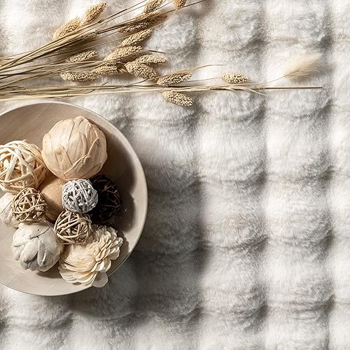 Miniatura 6 de nuLOOM Jeni - Alfombra a cuadros de 4 x 6 pies, lavable a máquina, para sala de estar, dormitorio, comedor, cocina, color blanco roto