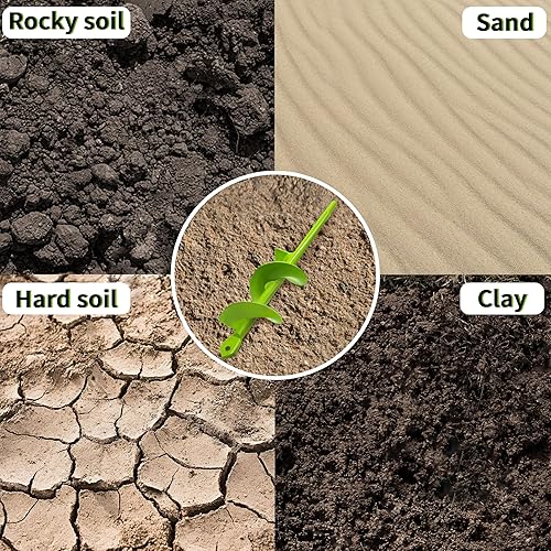 Vista 4 de Broca de taladro de jardín para plantar, broca para plantar, broca para plantas, bulbos de flores, taladro en espiral, taladro para poste de tierra