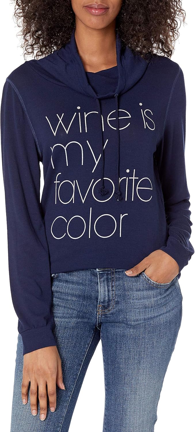 LOST GODS Junior's Fourth of July USA Napping Team Cowl Neck Sweatshirt