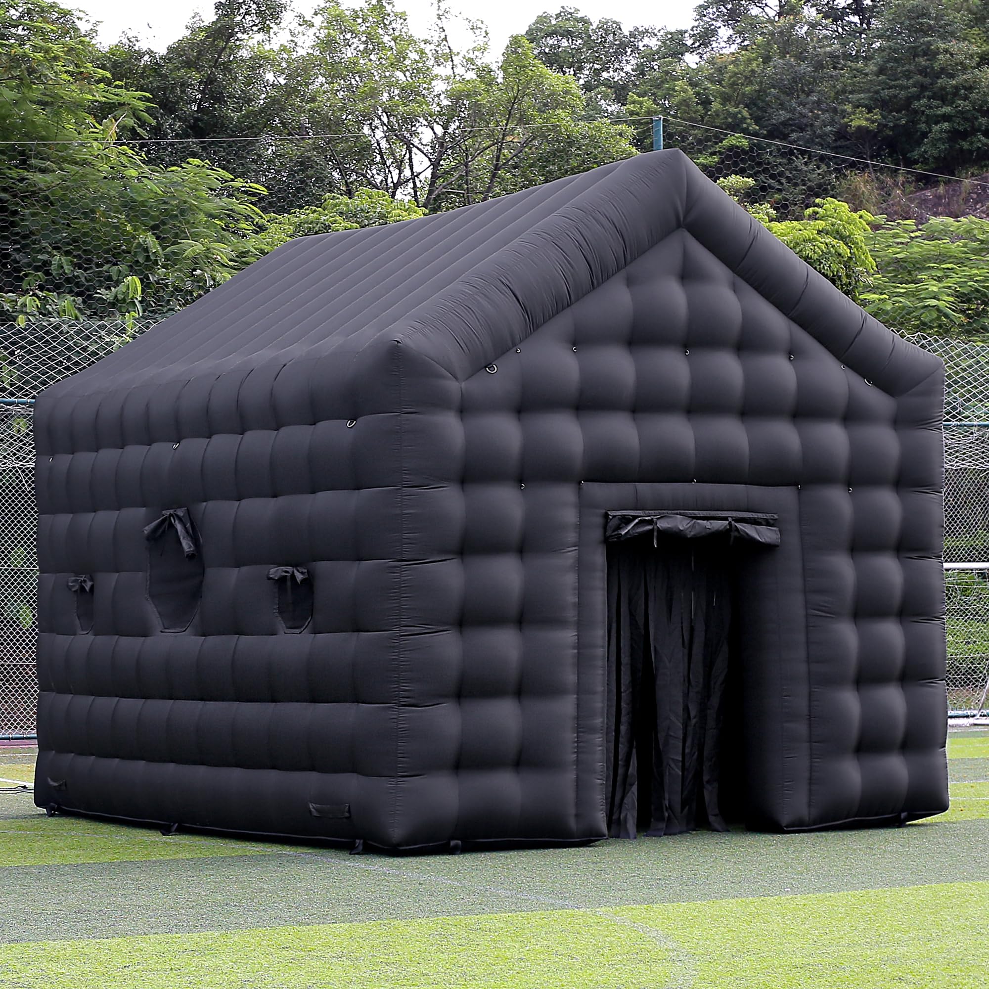 disco zelt SAYOK Aufblasbares Disco-Zelt 5.4m Nightclub Party Cube Großes tragbares Veranstaltungshaus mit Logo-Bereich für Geburtstag, Schulveranstaltungen, Hinterhof-Party, Vermietung Geschäft (Black) Campers:3 Opblåsbar markise til Adria 26MNC032-57TT2-06-5
