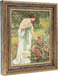 Abtgt 8x10 Canvas Floating Frame, Depth 2cm, Bronze Gold Antique Ornate Canvas Frame for Oil Painting Art Prints, Vertical or Horizontal Wall Display, 1 Pack