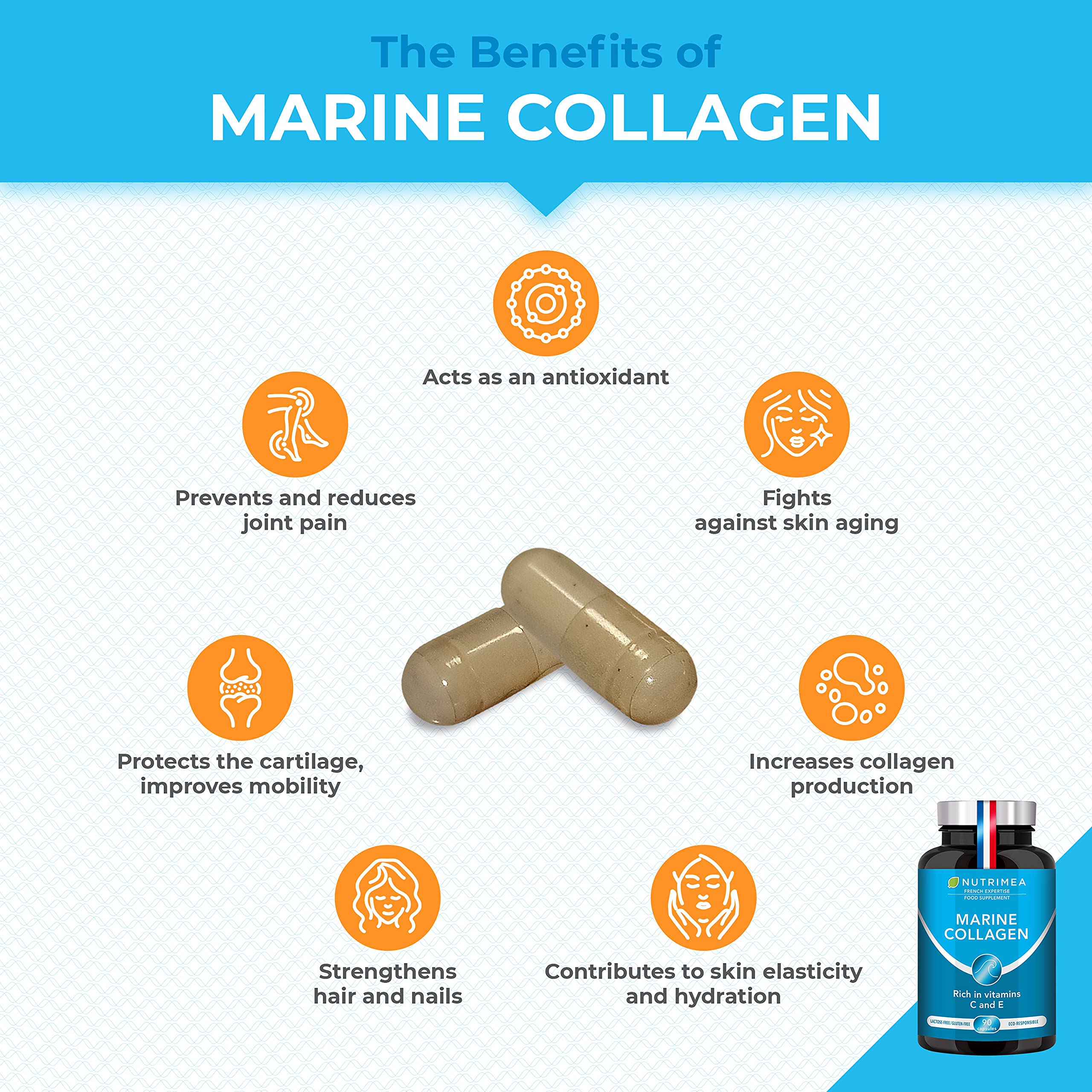 Pure Marine Collagen (900mg) Enriched with Vitamins C and E